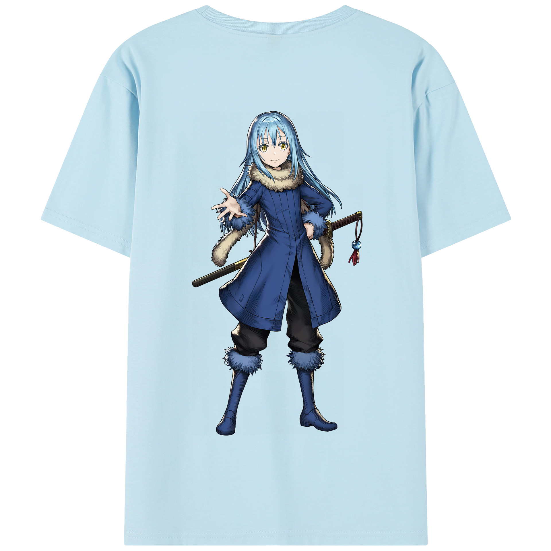 （画像用） 転スラ Regarding Reincarnated to Slime 綿100％半袖Tシャツ（背面プリント）